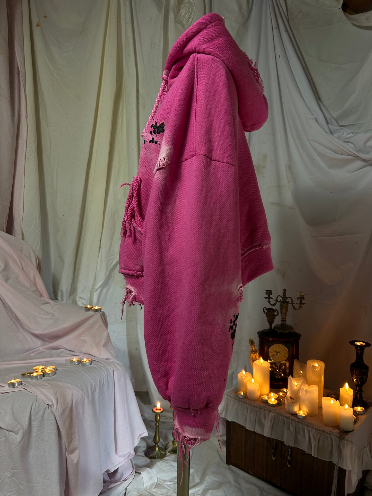 distressed zip up hoodie