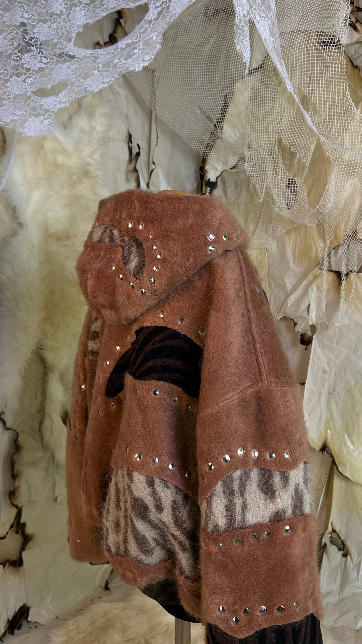 mohair zip up hoodie