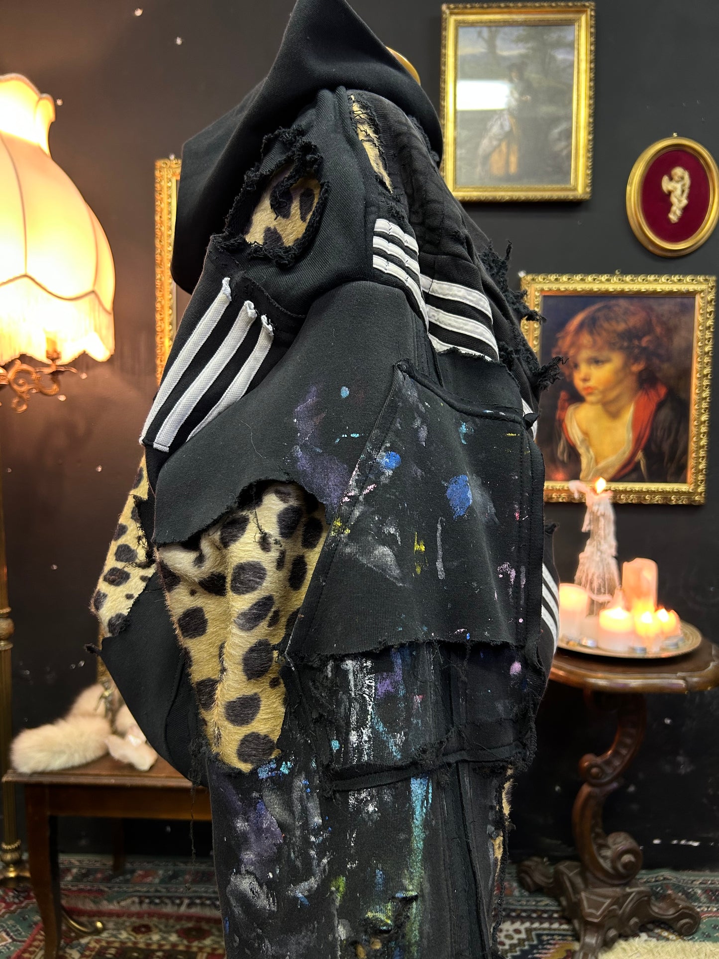 upcycled zip up hoodie