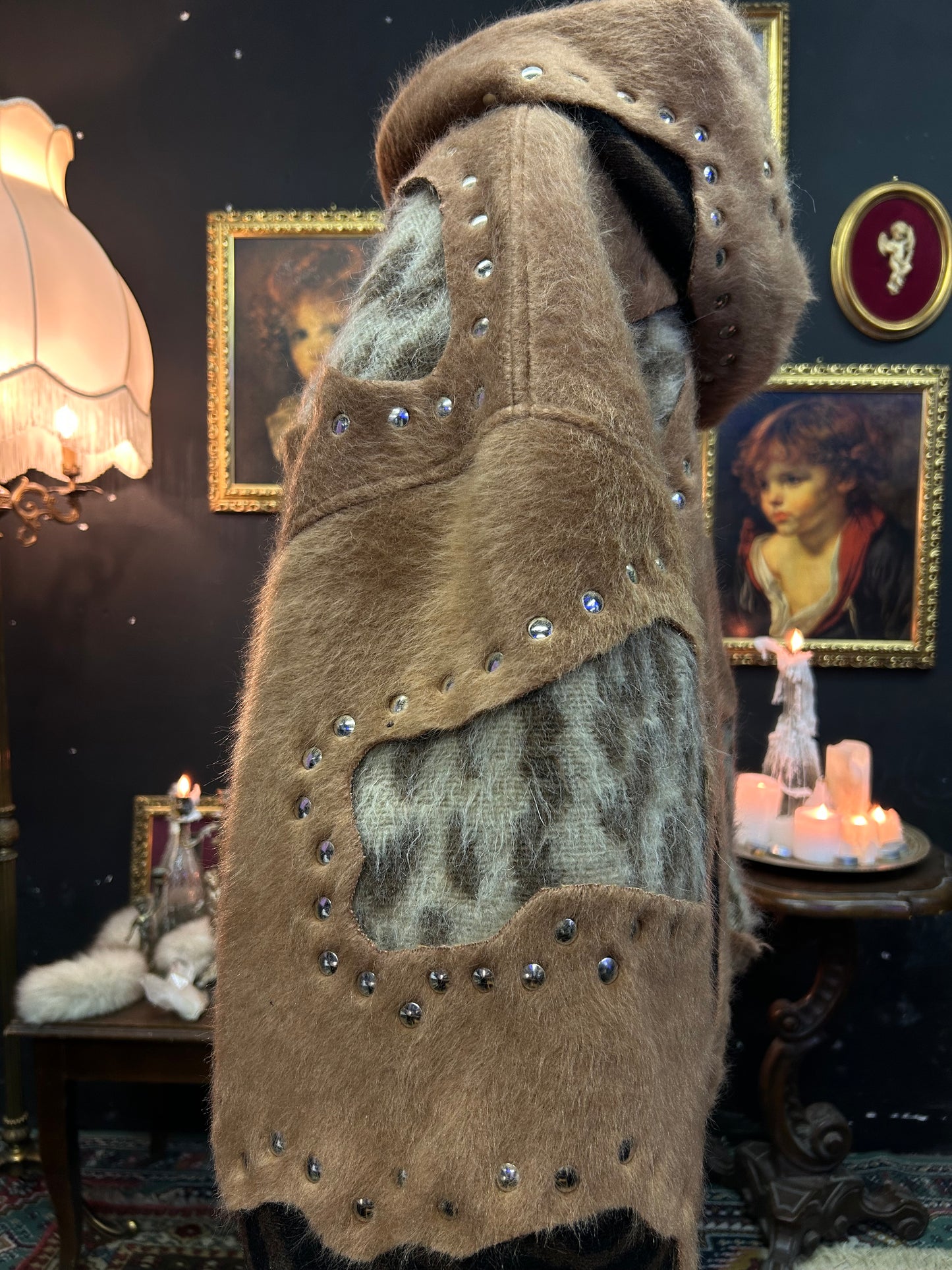 mohair zip up hoodie