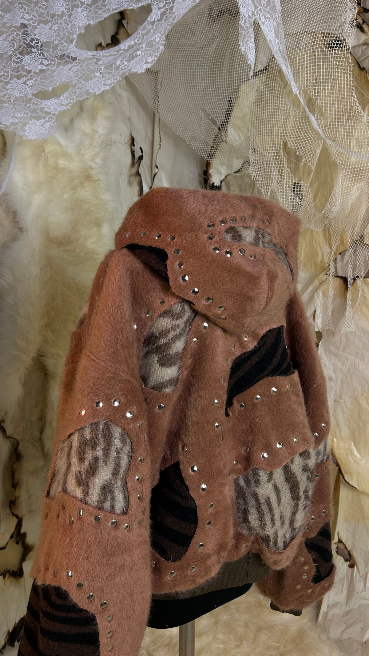 mohair zip up hoodie