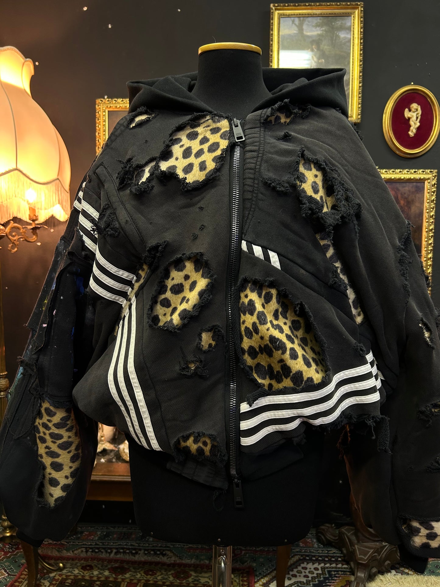 upcycled zip up hoodie