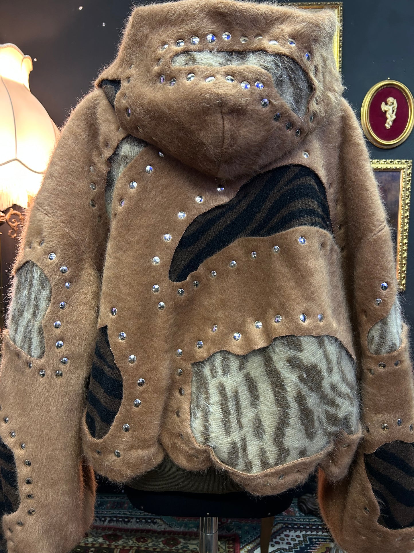 mohair zip up hoodie