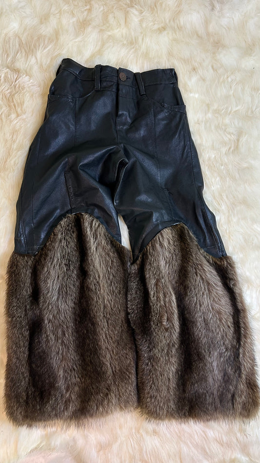|NSF| leather & fur pants
