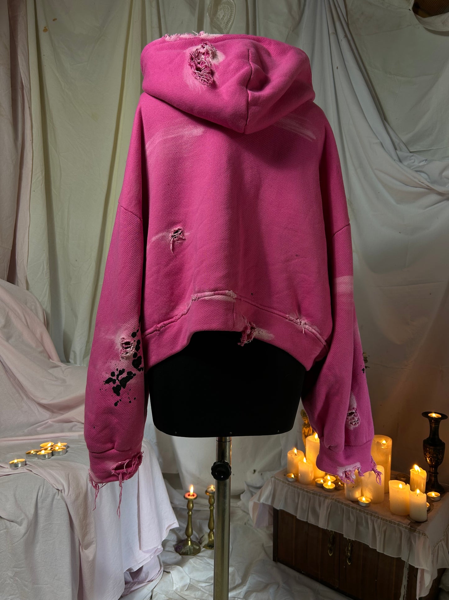 distressed zip up hoodie