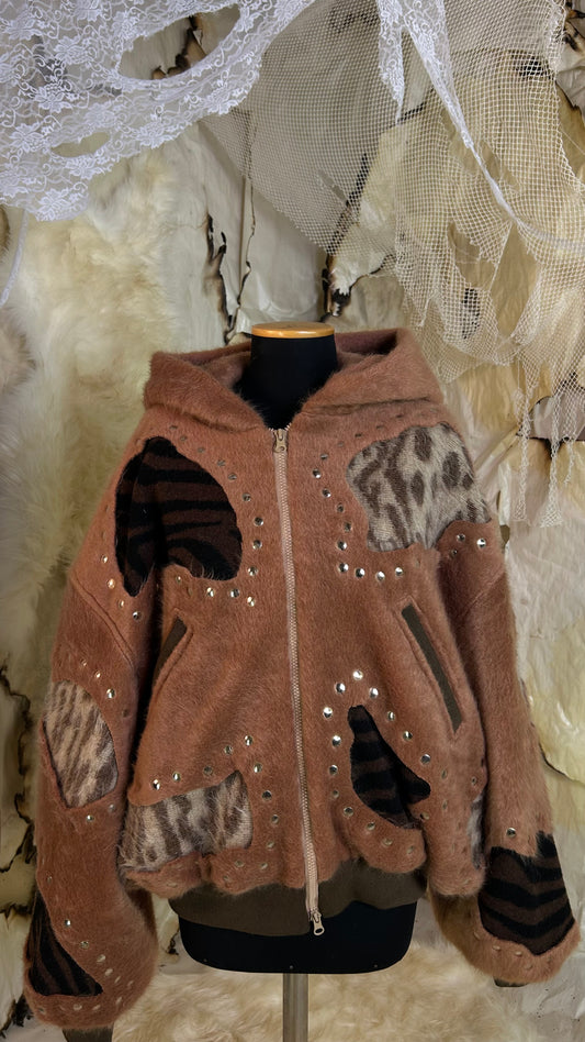 mohair zip up hoodie